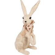 Clayre & Eef Decoratie Beeld Konijn 25x19x54 cm Beige Textiel op Kunst...