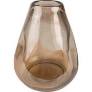 Clayre & Eef Vaas  Ø 13x16 cm Bruin Glas Glazen Vaas