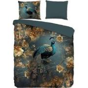 Pure Pauwen Dekbedovertrek Petrol-1-persoons (140 x 200/220 cm)