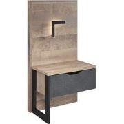 Meubella Nachtkastje Acasia - Grijs - Eiken - 52 cm - set van 2