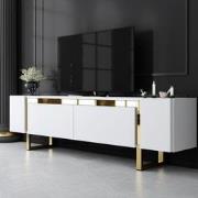 TV Meubel Wit Yildiz 180x50x30 - Gouden Frame