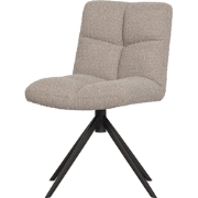 WOOOD Vinny Draaibare Eetkamerstoel - Bouclé - Zand - 80x48x45
