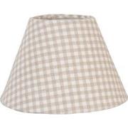 Clayre & Eef Lampenkap  Ø 23x15 cm / E27 Beige Katoen Ruit Stoffen Lam...