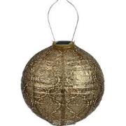 Solar lampion rond bazaar 30 cm goud