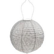 Solar lampion rond ikat 30 cm licht taupe