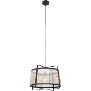 Anne Lighting - hanglamp - Capos - zwart - hout stof - Ø 48cm - E27 - ...