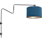 Anne Lighting - wandlamp - Linstrom - zwart - metaal velours stof - sc...