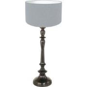 Anne Lighting - tafellamp - Bois - zwart - hout linnen - Ø 30cm - E27 ...