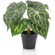 Anthurium bush in pot 23 cm kunstbloem zijde nepbloem