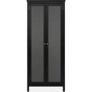 Kast 2 Deuren Zwart en Metaal Effect H187 cm - Krakow