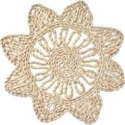 Clayre & Eef Placemat Ø 34 cm Beige Stro Rond Tafelmat