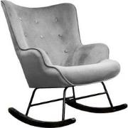 Aemely® Schommelstoel 'Steerne' - Grijs Velvet, Zwart Hout