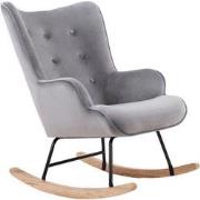Aemely® Schommelstoel 'Steerne' - Grijs Velvet, Blank Hout