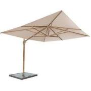 Parasol Hacienda 300 x 400 cm zand met houtlook frame 4SO