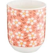 Clayre & Eef Mok  100 ml Roze Porselein Rond Bloemen Theemok