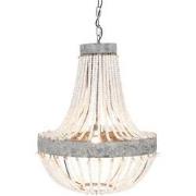 Clayre & Eef Hanglamp  Ø 54x72 cm  Grijs Ijzer Hout Hanglamp Eettafel