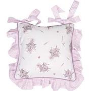 Clayre & Eef Kussenhoes Stoelkussen  40x40 cm Paars Wit Katoen Vierkan...