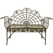 Clayre & Eef Tuinbank  145x45x100 cm Groen Ijzer Bank Buiten