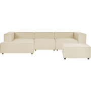 Beliani APRICA - Hoekbank-Beige-Kunstlinnen