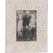 Clayre & Eef Fotolijst  10x15 cm Wit Beige Hout Glas Rechthoek Fotokad...