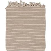 Clayre & Eef Plaid  125x150 cm Beige Katoen Strepen Deken