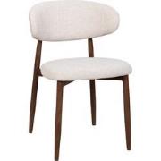 Eetkamerstoel - Beige Stof - Zithoogte 47cm - 54x52x78cm - Alexia - Se...