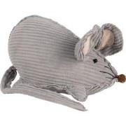 Clayre & Eef Deurstopper Muis 28x15x16 cm Grijs Stof