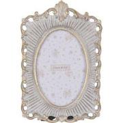 Clayre & Eef Fotolijst 10x15 cm Grijs Goudkleurig Kunststof Glas