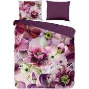 Pure Purflora Dekbedovertrek Paars-1-persoons (140 x 200/220 cm)