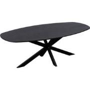 QUVIO Eettafel Sofia - Deens ovaal - 180x90 cm - Kruispoot - Zwart