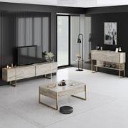Meubelset Travertijn Luxe - Salontafel + TV Meubel + Dressoir Luxe - G...