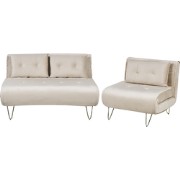Beliani VESTFOLD - Driezitsbank-Beige-Fluweel