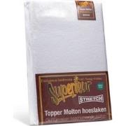 Superieur Topper Molton Hoeslaken - 180 x 200/220 cm - Beschermt uw ko...