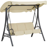 Beliani GARBO - Schommelbank-Beige-Staal