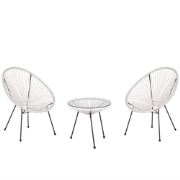 Beliani ACAPULCO II - Bistroset-Wit-PE rotan