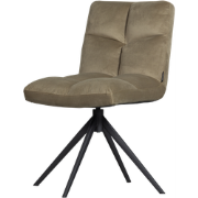 WOOOD Vinny Draaibare Eetkamerstoel - Velvet - Groen - 80x48x45