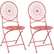Beliani SCARIO - Tuinstoel-Rood-IJzer