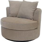 Draaifauteuil Thony Luxe Rond Taupe - Giga Meubel