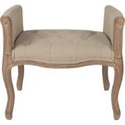 Clayre & Eef Bankje 67x44x60 cm Bruin Beige Hout Textiel