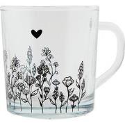 Clayre & Eef Theeglas  200 ml Glas Bloemen Theemok