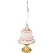 Clayre & Eef Kersthanger Taart Ø 7x11 cm Roze Wit Kunststof Woondecora...