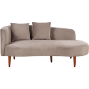 Beliani CHAUMONT - Chaise longue-Beige-Fluweel