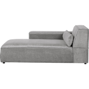 Beliani HELLNAR - Chaise longue-Grijs-Polyester
