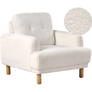 Beliani TUVE - Fauteuil-Wit-Bouclé