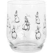 Clayre & Eef Waterglas 300 ml Transparant Glas Konijnen Drinkbeker