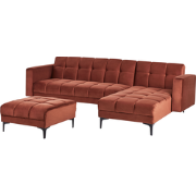 Beliani ALNES - Slaapbank-Rood-Fluweel