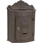 Clayre & Eef Brievenbus  27x11x37 cm Bruin Ijzer Rechthoek Post Wandbr...