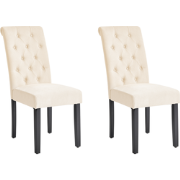 Beliani VELVA - Eetkamerstoel-Beige-Polyester