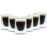 OTIX Espresso Glazen - Set van 6 - Kopjes - Dubbelwandig - Glas - 80ml...