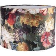 Clayre & Eef Lampenkap Hanglamp  Ø 34x24 cm Zwart Geel Textiel Rond Bl...